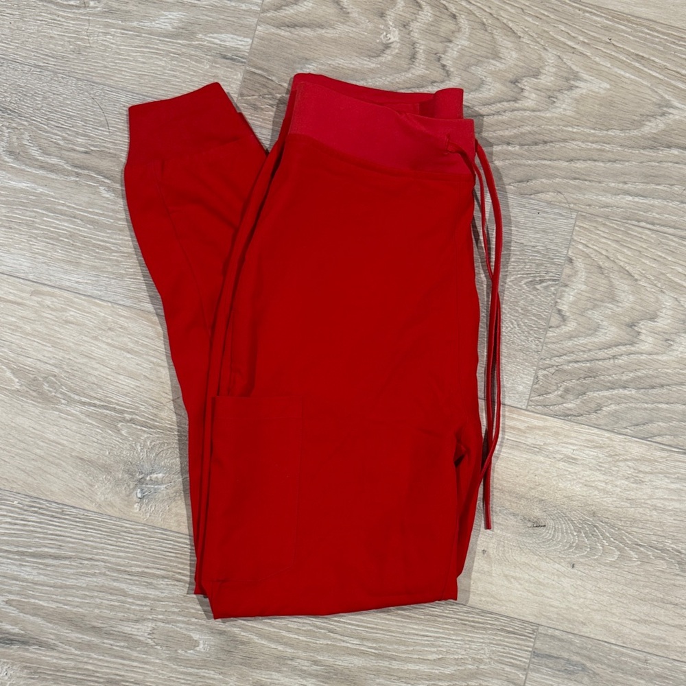 Women's Red Drawstring Jogger Pants